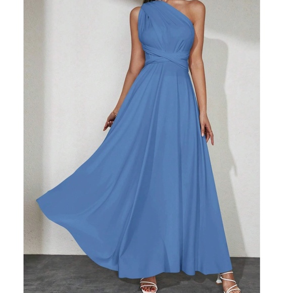 Dresses & Skirts - Luxe Light Blue 4 way Adjustable High Waisted Party Evening Occasion Dre…